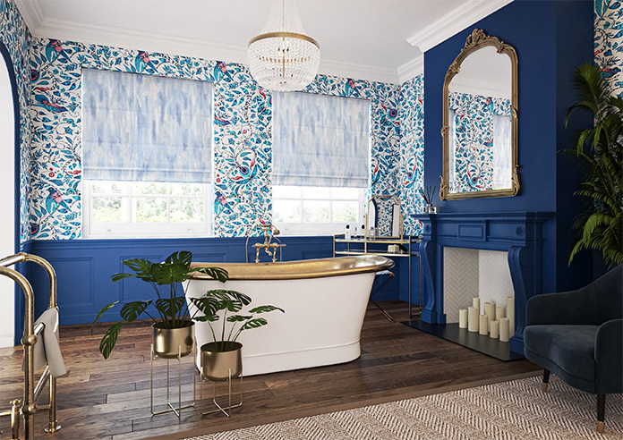Waterfall, Azure - Motorised Roman Blind - Image 6